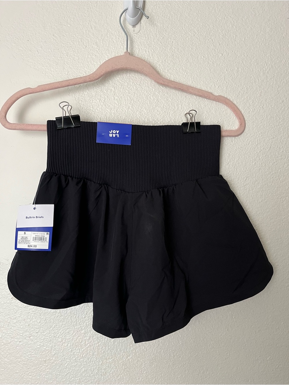 JoyLab Black High-Rise Athletic Skort-Style Shorts